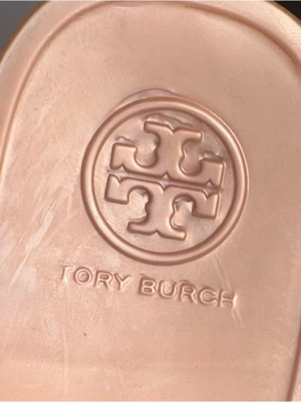 Tory Burch Muted Pink with Gold Emblem Thong Sandals